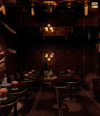Alcôve du bar de nuit éclairée à la bougie